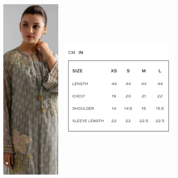 ETHNC Womens Dress  Kurta Tunic Longline With Pant Sage Green Embroidere… - Picture 8 of 9